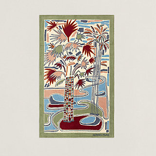 Palm Tree beach towel - Green | Hermès Canada